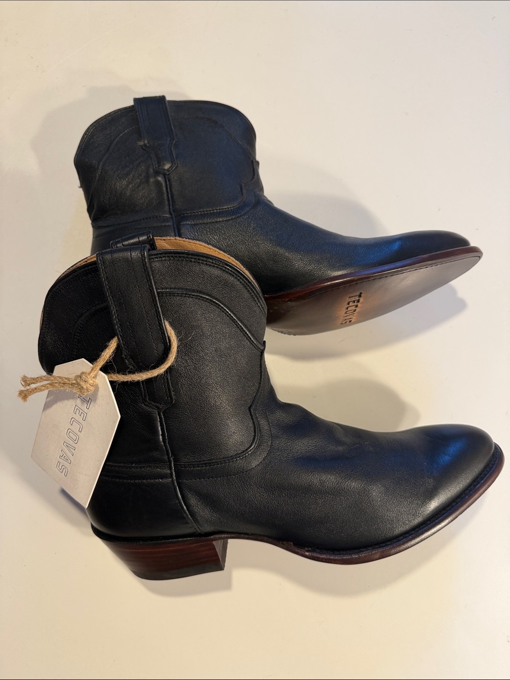 Tecovas Black Leather Women's Western Ankle Booties